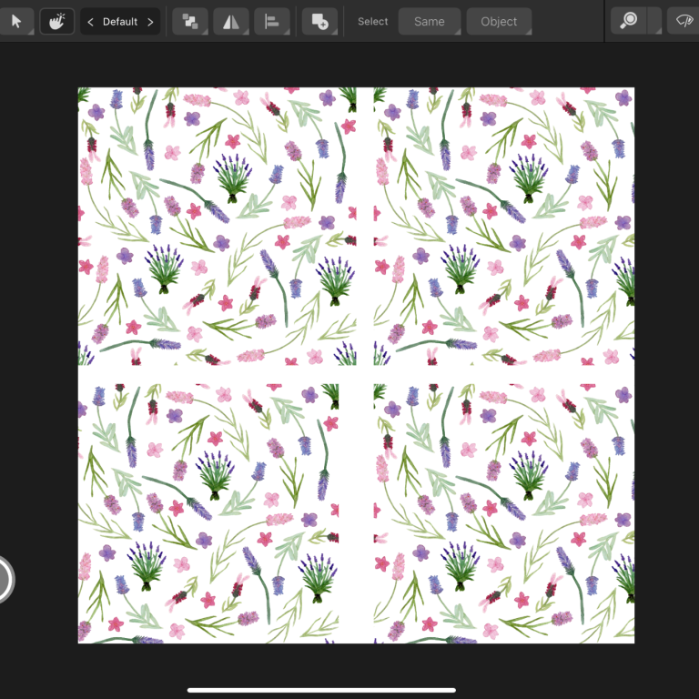 Pattern of colourful flowers and leaves on a white background.